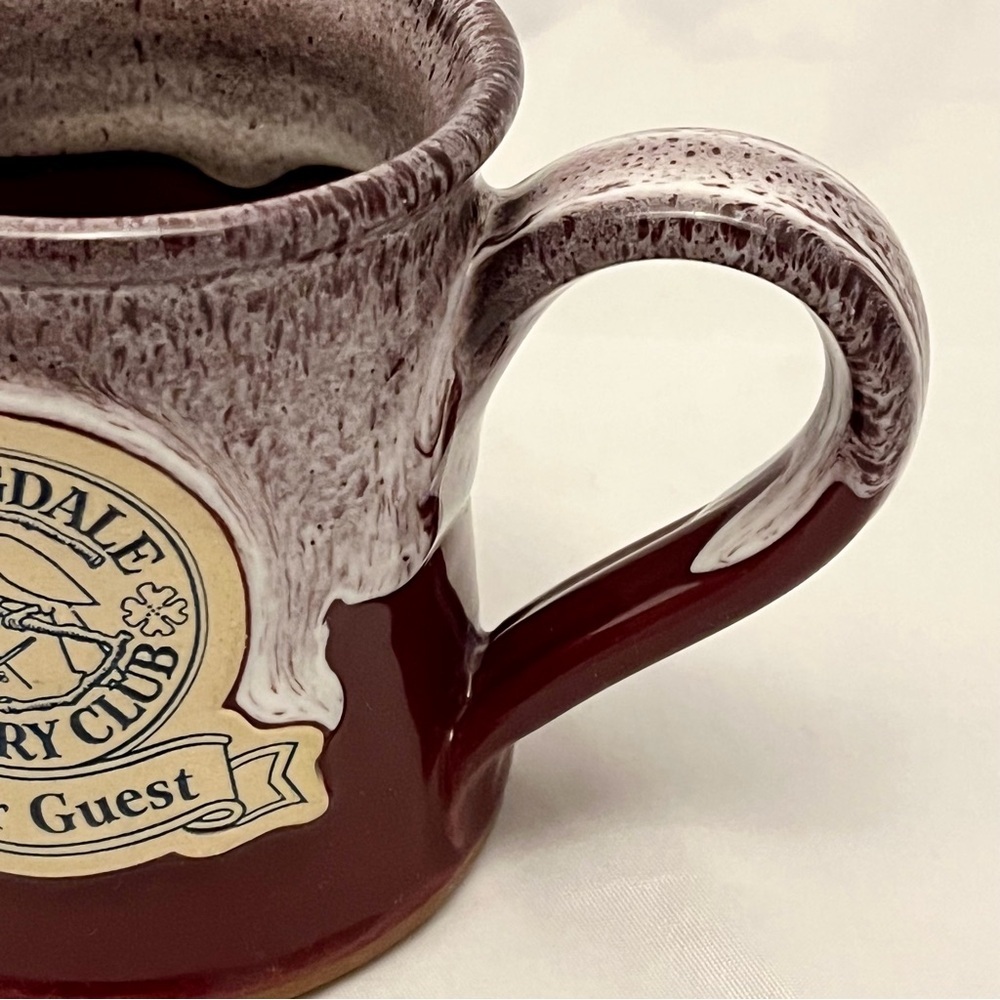 Deneen Pottery Mug, Spring Hill Country Club Burgundy/White Glaze, EUC - Picture 3 of 10